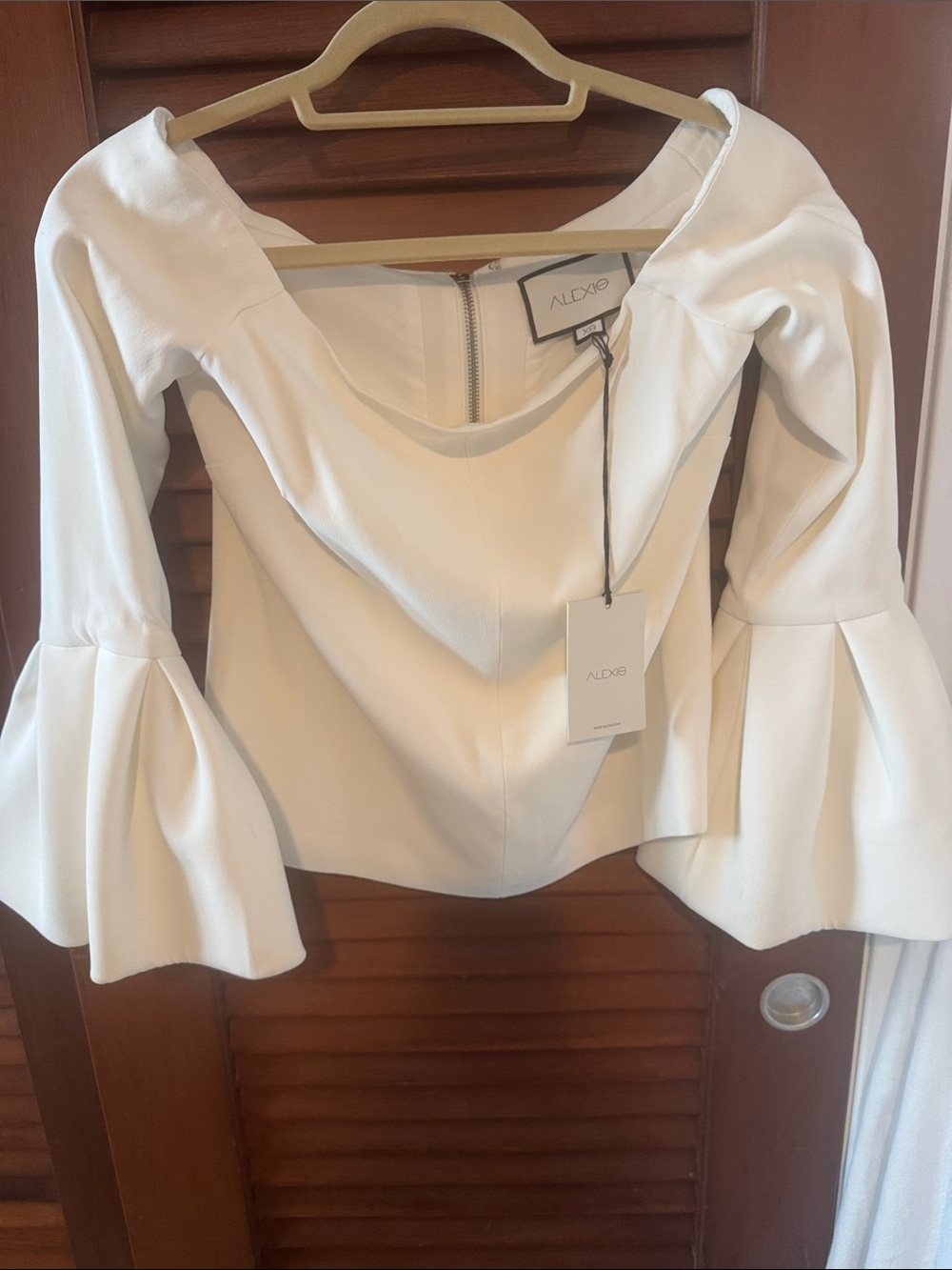 Alexis White Off-Shoulder Bell Sleeve Top